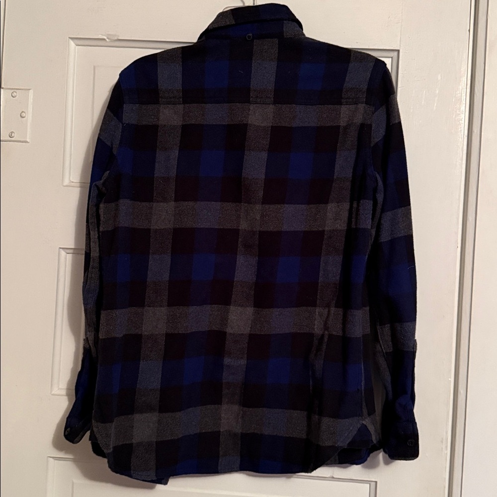 Penfield Boyfriend fit Flannel blue grey buffalo plaid M - Picture 6 of 10